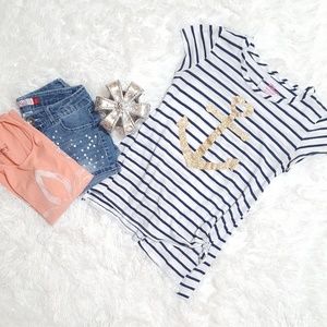Epic Threads Girls Tie Front Nautical Striped Top